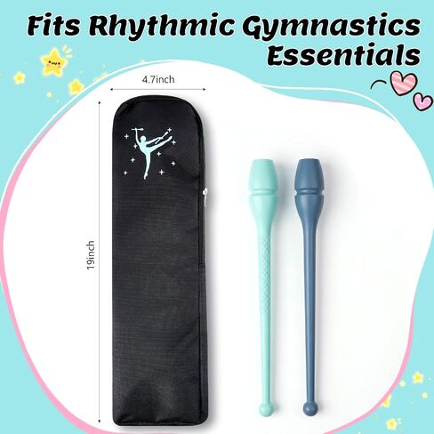 SATINIOR 19 x 4.7 Inch Rhythmic Gymnastics Baton Bag for Protection Black Baton Case, Lightweight Zippered Protection Sleeve in Kuwait