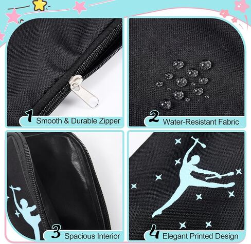SATINIOR 19 x 4.7 Inch Rhythmic Gymnastics Baton Bag for Protection Black Baton Case, Lightweight Zippered Protection Sleeve in Kuwait