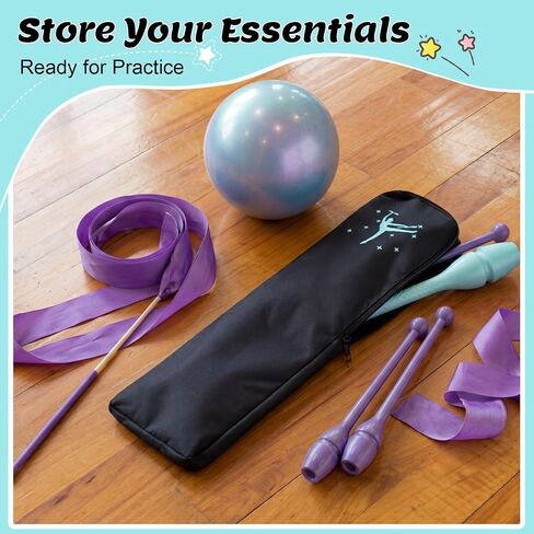 SATINIOR 19 x 4.7 Inch Rhythmic Gymnastics Baton Bag for Protection Black Baton Case, Lightweight Zippered Protection Sleeve in Kuwait