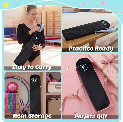 SATINIOR 19 x 4.7 Inch Rhythmic Gymnastics Baton Bag for Protection Black Baton Case, Lightweight Zippered Protection Sleeve in Kuwait