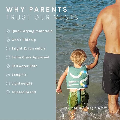 Toddler Swim Vest with Adjustable Safety Strap, Neoprene Anti-Chafe Comfort & Secure Zip, Confidence-Building Swim Vest for Toddlers 1-2, Lightweight Kids in Kuwait