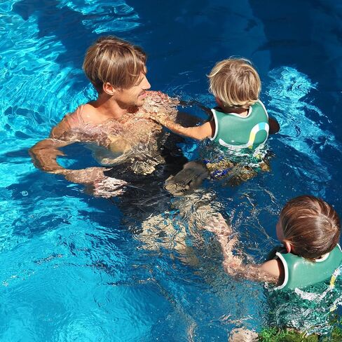 Toddler Swim Vest with Adjustable Safety Strap, Neoprene Anti-Chafe Comfort & Secure Zip, Confidence-Building Swim Vest for Toddlers 1-2, Lightweight Kids in Kuwait