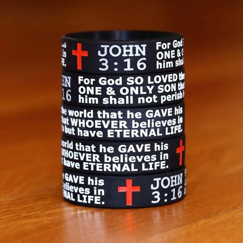 3 of John 3:16 Scripture Silicone Wristbands in Kuwait