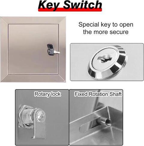 Stainless Steel Locking Access Door Panel for Ceiling & Wall, Custom Plumbing Access Cover, Durable 20x22in, 1pc, Secure Installation, Ideal for Home & Commercial Use in Kuwait