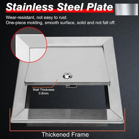 Stainless Steel Locking Access Door Panel for Ceiling & Wall, Custom Plumbing Access Cover, Durable 20x22in, 1pc, Secure Installation, Ideal for Home & Commercial Use in Kuwait