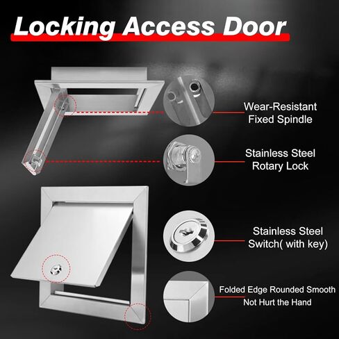 Stainless Steel Locking Access Door Panel for Ceiling & Wall, Custom Plumbing Access Cover, Durable 20x22in, 1pc, Secure Installation, Ideal for Home & Commercial Use in Kuwait