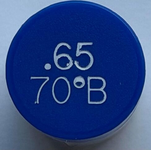 Two Pack - Oil Burner Nozzle, .65 70 B, Solid Spray Blue Cap .65 70 B Oil Nozzle .65 Gallons per minute with a 70 degree Solid Spray in Kuwait