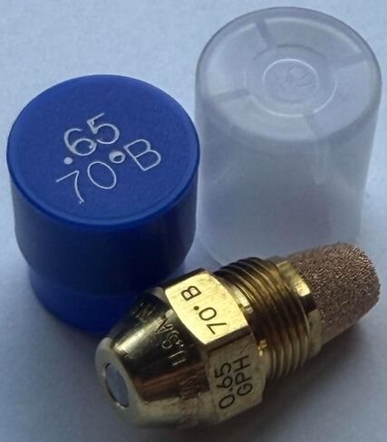 Two Pack - Oil Burner Nozzle, .65 70 B, Solid Spray Blue Cap .65 70 B Oil Nozzle .65 Gallons per minute with a 70 degree Solid Spray in Kuwait