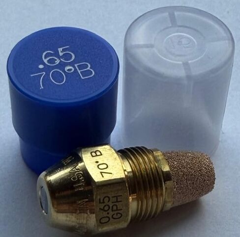 Two Pack - Oil Burner Nozzle, .65 70 B, Solid Spray Blue Cap .65 70 B Oil Nozzle .65 Gallons per minute with a 70 degree Solid Spray in Kuwait