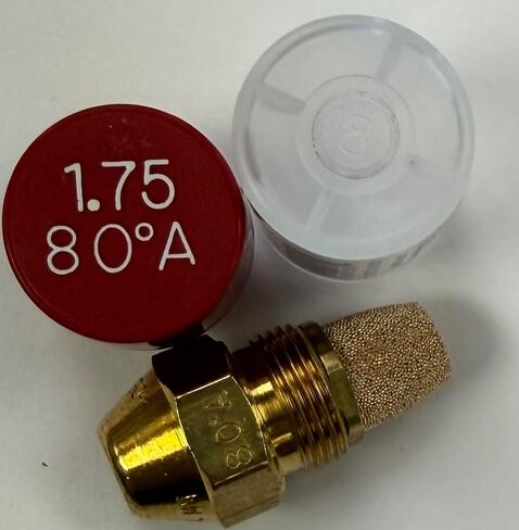 Two Pack - Oil Burner Nozzle, 1.75 80 A, Hollow Spray Red Cap 1.75 80A Oil Nozzle 1.75 Gallons per hour with a hollow 80 degree Spray in Kuwait