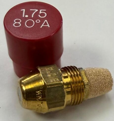 Two Pack - Oil Burner Nozzle, 1.75 80 A, Hollow Spray Red Cap 1.75 80A Oil Nozzle 1.75 Gallons per hour with a hollow 80 degree Spray in Kuwait