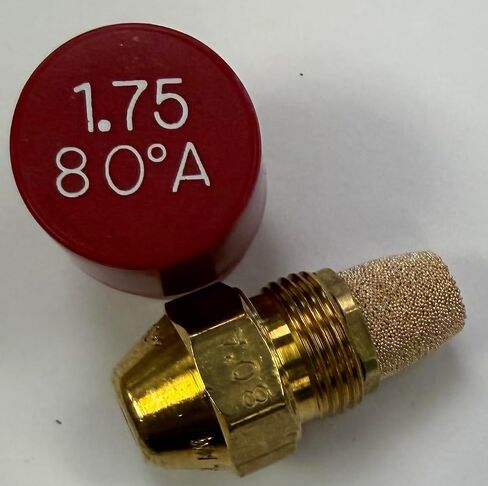 Two Pack - Oil Burner Nozzle, 1.75 80 A, Hollow Spray Red Cap 1.75 80A Oil Nozzle 1.75 Gallons per hour with a hollow 80 degree Spray in Kuwait