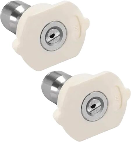 2Pcs White Pressure Washer Spray Nozzle Tip 40 Degree Metal Nozzle Tips, Standard Pressure Washer Parts and Accessories, Pressure Washer Accessories in Kuwait