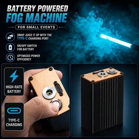 Portable Mini Fog Machine,Handheld Smoke Machine for Outdoor Events DJ Parties Photography,Indoor Stage Effects,Halloween Christmas(Square black) in Kuwait