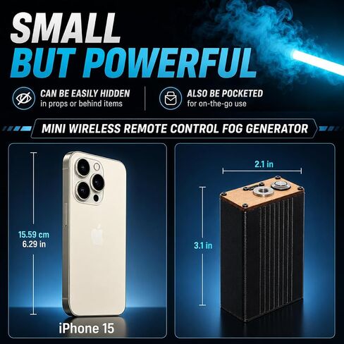 Portable Mini Fog Machine,Handheld Smoke Machine for Outdoor Events DJ Parties Photography,Indoor Stage Effects,Halloween Christmas(Square black) in Kuwait