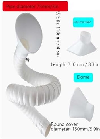 Adjustable Universal Dust Collection Hood for Laser Welding Fume Extraction, Flexible with Valve & Circular Nozzle, Lab Equipment, 5 x 100cm (2 x 39.4) in Kuwait