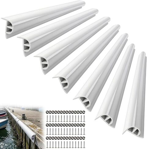 ORLANG 10ft/16.4ft/23ft Marine-Grade Dock Bumpers,PVC Dock Fenders with Stainless Steel Screws and Washers,P-Type Boat Dock Guards,Dock Post Bumpers for Docking Edges, Horizontal Decks or Piers in Kuwait