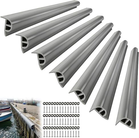 ORLANG 10ft/16.4ft/23ft Marine-Grade Dock Bumpers,PVC Dock Fenders with Stainless Steel Screws and Washers,P-Type Boat Dock Guards,Dock Post Bumpers for Docking Edges, Horizontal Decks or Piers in Kuwait