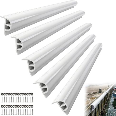 ORLANG 10ft/16.4ft/23ft Marine-Grade Dock Bumpers,PVC Dock Fenders with Stainless Steel Screws and Washers,P-Type Boat Dock Guards,Dock Post Bumpers for Docking Edges, Horizontal Decks or Piers in Kuwait