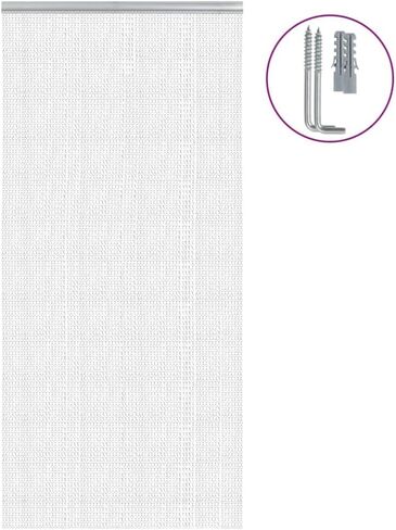 Aluminium Chain Door Fly Screen 39.4x89.0 Inch Adjustable Width Length, Keep Flies Wasps Out, Privacy Barrier for Home Kitchen Restaurant Cafe Pub in Kuwait