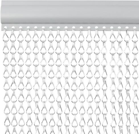 Aluminium Chain Door Fly Screen 39.4x89.0 Inch Adjustable Width Length, Keep Flies Wasps Out, Privacy Barrier for Home Kitchen Restaurant Cafe Pub in Kuwait