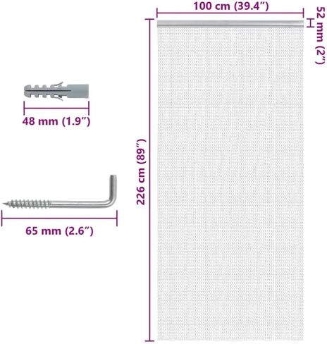 Aluminium Chain Door Fly Screen 39.4x89.0 Inch Adjustable Width Length, Keep Flies Wasps Out, Privacy Barrier for Home Kitchen Restaurant Cafe Pub in Kuwait