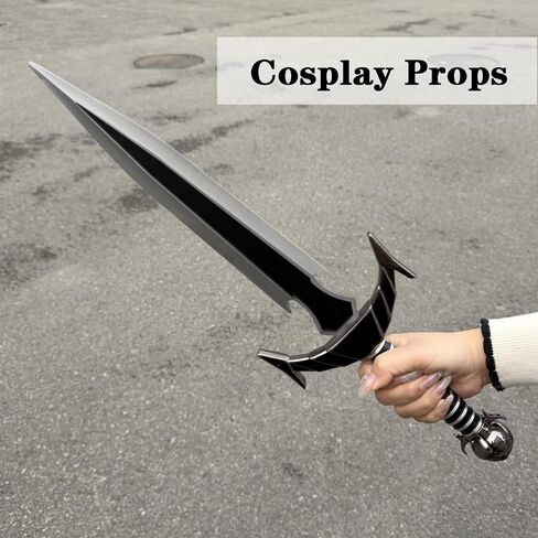 19.68 بوصة من Mehrunes' Razor Cosplay Prop 2R13 شفرة فولاذية من سبائك الزنك مع غمد ABS غير حاد، سلاح قابل للجمع للحفلات التنكرية والهالوين والعرض in Kuwait