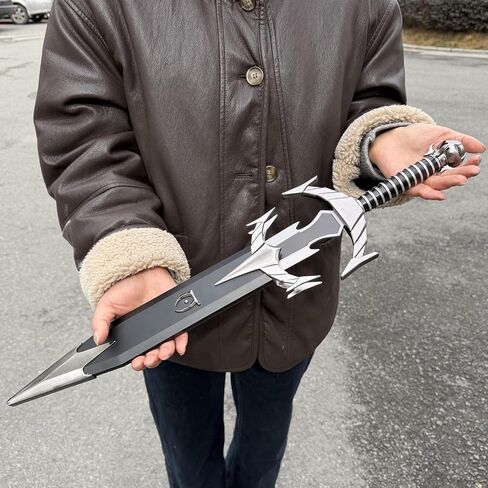 19.68 بوصة من Mehrunes' Razor Cosplay Prop 2R13 شفرة فولاذية من سبائك الزنك مع غمد ABS غير حاد، سلاح قابل للجمع للحفلات التنكرية والهالوين والعرض in Kuwait