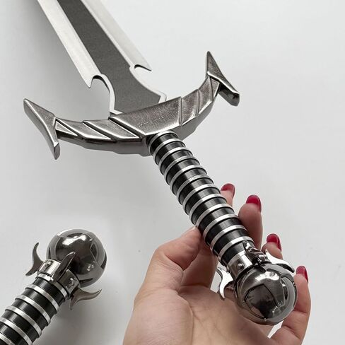 19.68 بوصة من Mehrunes' Razor Cosplay Prop 2R13 شفرة فولاذية من سبائك الزنك مع غمد ABS غير حاد، سلاح قابل للجمع للحفلات التنكرية والهالوين والعرض in Kuwait
