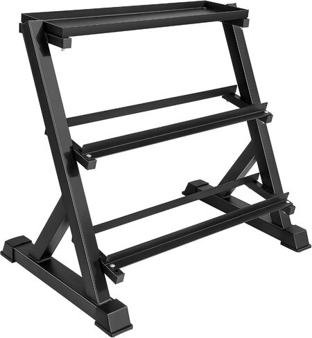 Heavy-Duty Dumbbell Rack, 3 Tier Adjustable Commercial Steel Weight Storage Stand with Rubber Feet for Home Gym, Anti-Deformation, Space-Saving Dumbbell Storage Organizer in Kuwait