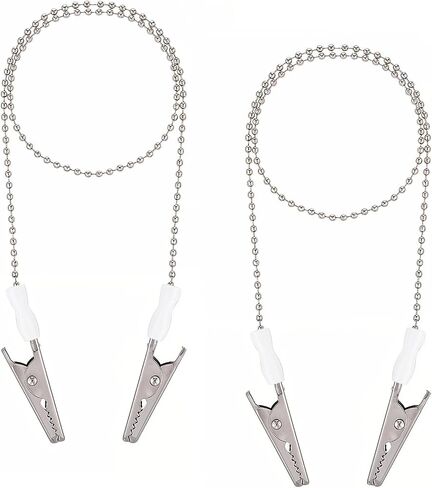2 PCS Dental Bib Clips Adjustable Bib Holder Reusable Napkin Clips for Running, Dining, Hair Salons, Silver in Kuwait