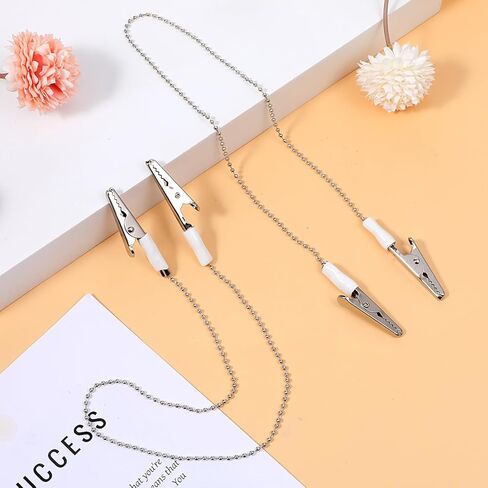 2 PCS Dental Bib Clips Adjustable Bib Holder Reusable Napkin Clips for Running, Dining, Hair Salons, Silver in Kuwait