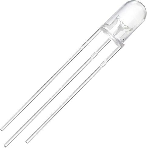 CHANZON 100 جهاز كمبيوتر شخصى 5mm الأحمر والأزرق LED أضواء الصمام الثنائي الكاثود المشترك (واضح جولة شفافة ثنائي اللون) مصابيح الإضاءة الساطعة مكونات الالكترونيات مؤشر الثنائيات الباعثة للضوء in Kuwait
