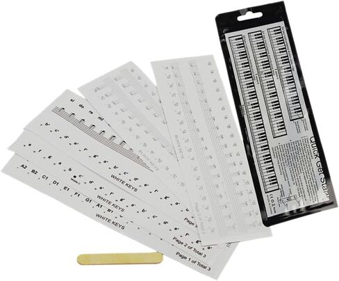 6pcs Piano Keyboard Stickers Removable Transparent Decals for Key Electronic Keyboards Easy to Use for Beginners and Self Study Includes and Designs in Kuwait