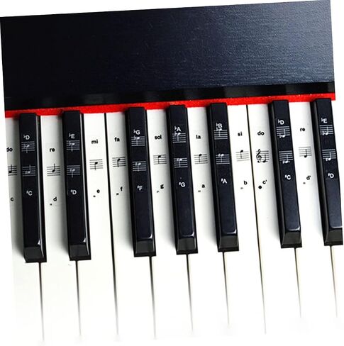 6pcs Piano Keyboard Stickers Removable Transparent Decals for Key Electronic Keyboards Easy to Use for Beginners and Self Study Includes and Designs in Kuwait