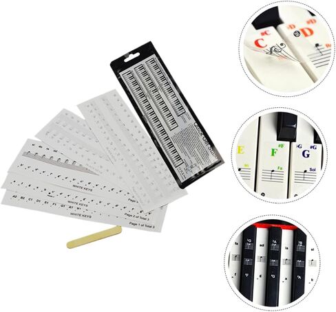6pcs Piano Keyboard Stickers Removable Transparent Decals for Key Electronic Keyboards Easy to Use for Beginners and Self Study Includes and Designs in Kuwait
