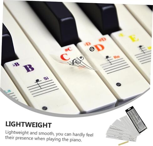 6pcs Piano Keyboard Stickers Removable Transparent Decals for Key Electronic Keyboards Easy to Use for Beginners and Self Study Includes and Designs in Kuwait