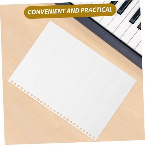 BESTonZON 2 Books Manuscript Refill Paper: 10x7 Lined Music Notebook Sheets - Blank Staff Paper Loose-leaf for Musicians Students Staff in Kuwait