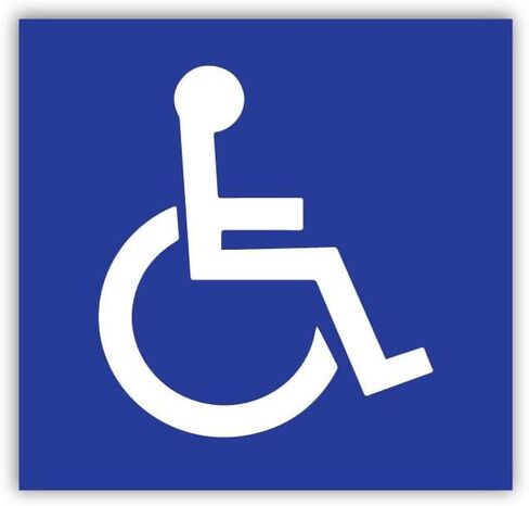 Handicap، متوافق مع ADA (4 بوصات × 4 بوصات) - ملصقات ملصقات لاصقة قابلة للتقشير واللصق من الفينيل (عبوة من 5 قطع) in Kuwait
