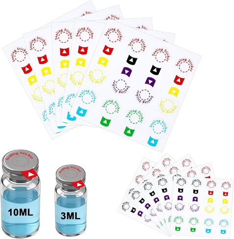 Vials Sealing Stickers 120Pcs Transparent Self Adhesive Sticker Laboratory Circle Sealing Labels for 13mm 20mm Aluminum Plastic Caps in Kuwait