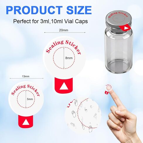 Vials Sealing Stickers 120Pcs Transparent Self Adhesive Sticker Laboratory Circle Sealing Labels for 13mm 20mm Aluminum Plastic Caps in Kuwait