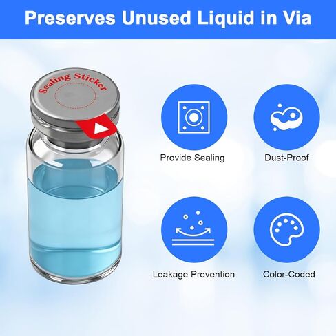 Vials Sealing Stickers 120Pcs Transparent Self Adhesive Sticker Laboratory Circle Sealing Labels for 13mm 20mm Aluminum Plastic Caps in Kuwait