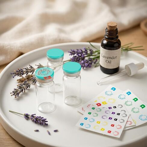 Vials Sealing Stickers 120Pcs Transparent Self Adhesive Sticker Laboratory Circle Sealing Labels for 13mm 20mm Aluminum Plastic Caps in Kuwait