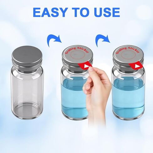Vials Sealing Stickers 120Pcs Transparent Self Adhesive Sticker Laboratory Circle Sealing Labels for 13mm 20mm Aluminum Plastic Caps in Kuwait