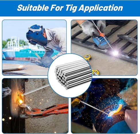UNIFAMILY 40 قطعة من الفولاذ المقاوم للصدأ TIG قضيب لحام ER308L، 3/32 بوصة × 16 بوصة قضيب لحام من الفولاذ المقاوم للصدأ، قضيب حشو TIG مقاومة منخفضة للتآكل، ملحقات لحام TIG، قضبان لحام in Kuwait