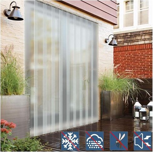 باب ستارة شريط تبريد PVC غير لامع - شاشة خصوصية للمطابخ وغرف النوم وأبواب الدخول - قسم الزجاج الأمامي لتقديم الطعام وغرف التبريد - متين وسهل التركيب، غير شفاف، 0.9 × 2 متر in Kuwait