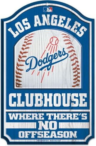 Wincraft MLB Los Angeles Dodgers 28734012 Wood Sign, 11" x 17", Black in Kuwait
