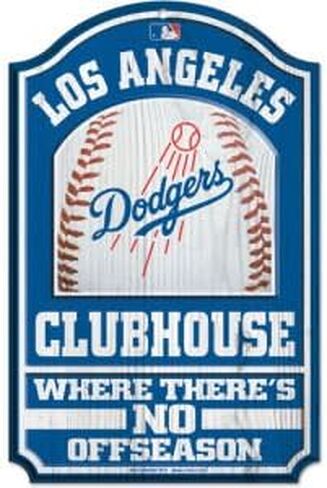 Wincraft MLB Los Angeles Dodgers 28734012 Wood Sign, 11" x 17", Black in Kuwait