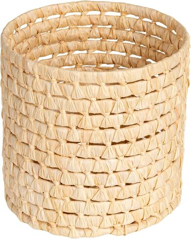 Household Essentials Round Full Corn Leaf Basket, Natural in Kuwait