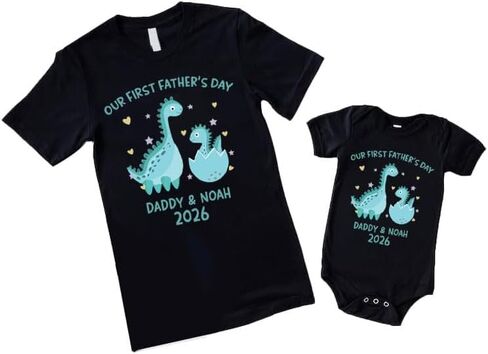 Personalized Our First Father's Day Matching Shirts, Dad and Baby Matching Outfits for New Dad, Gift Fathers 2024, in Saudi Arabia
